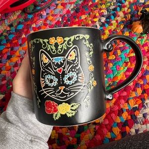 DAY OF THE DEAD CAT COLORFUL MUG (NWOT)